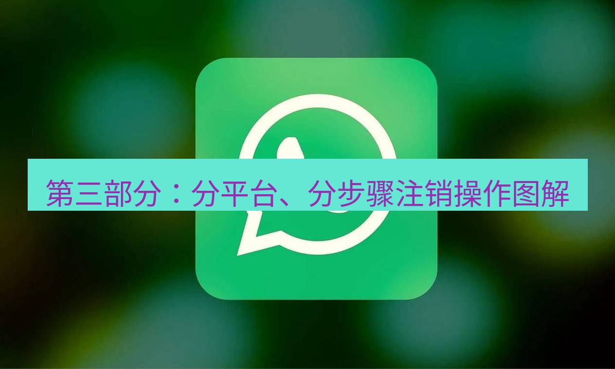 whatsapp 第三部分：分平台、分步骤注销操作图解
